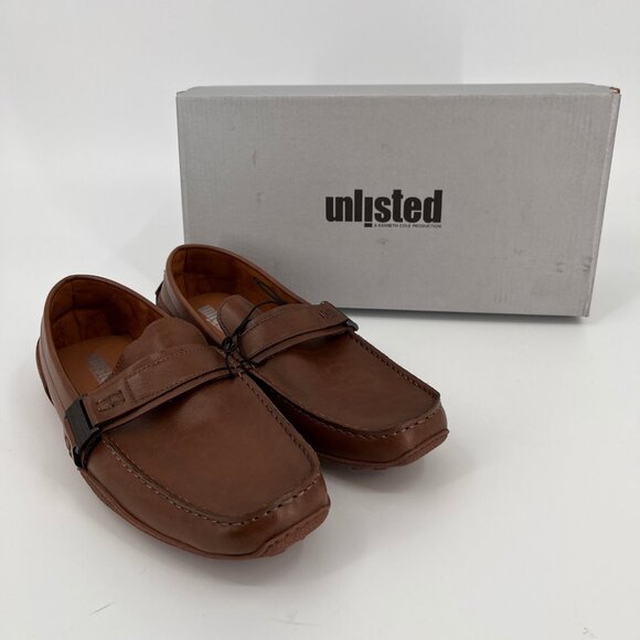 Unlisted by Kenneth Cole Owen Belt Driver Loafer Size 11M Cognac Brown Slip On - Picture 1 of 12